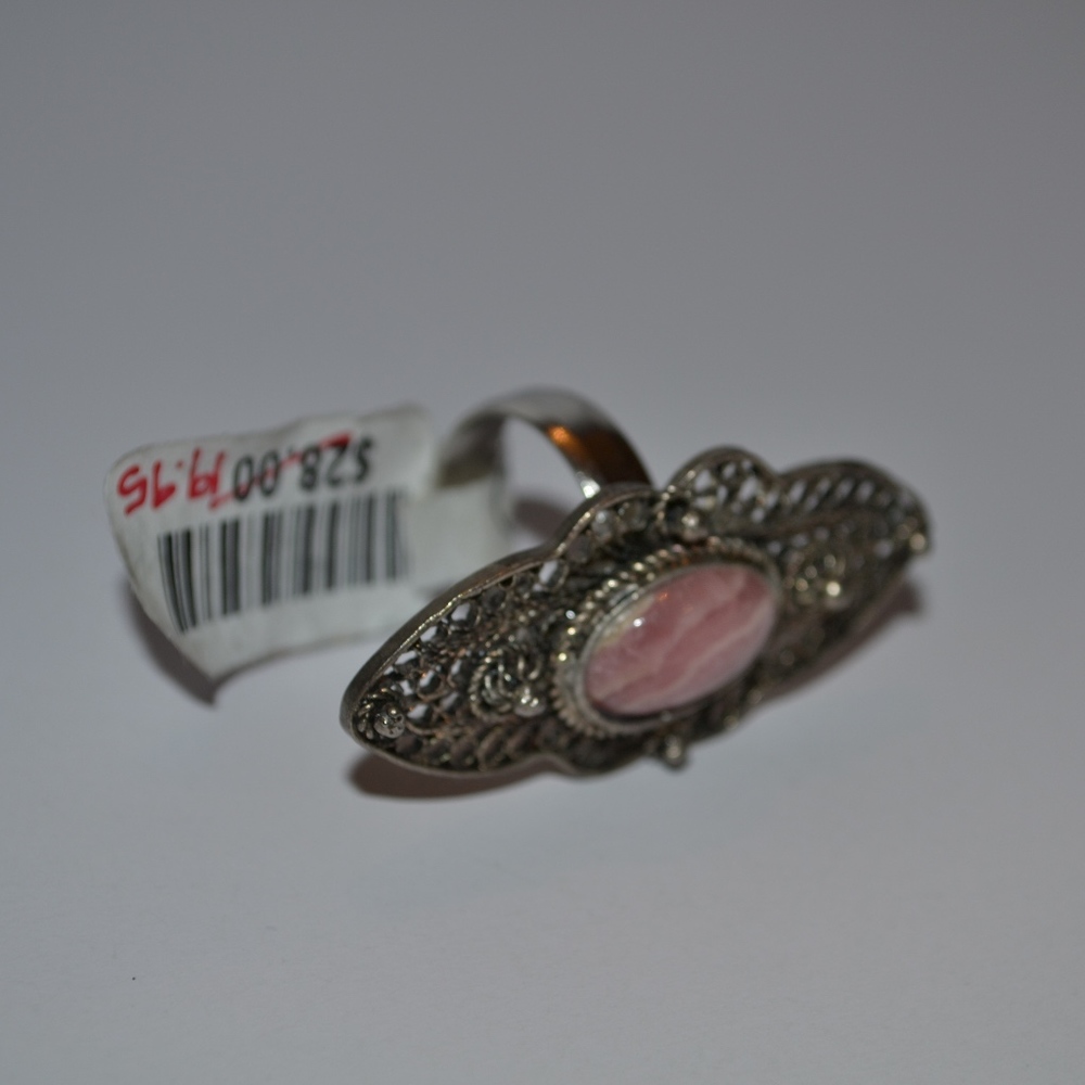 Free People Silver Ring w/ pink gemstone